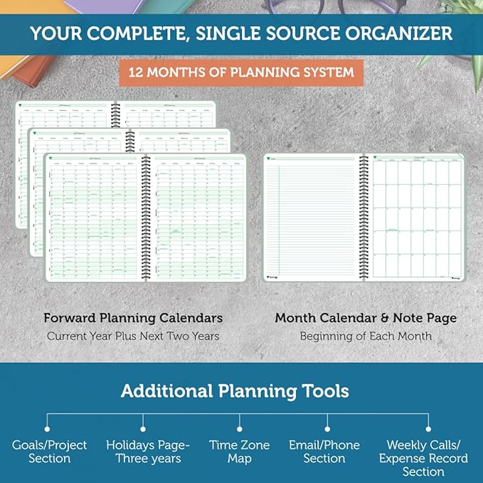 Planner Pad Spiral Bound 3-Tier Funnel Down 12 Month Organizer, October 2025 – - Image 4