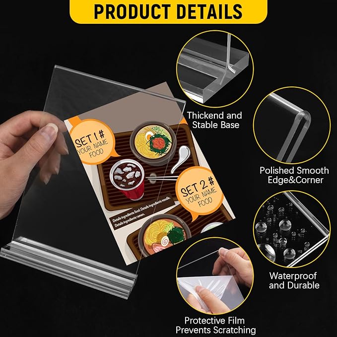 Dynta 14 Pack Acrylic Sign Holder 5x7 Inches Clear Double Sided Picture Frame - Image 4