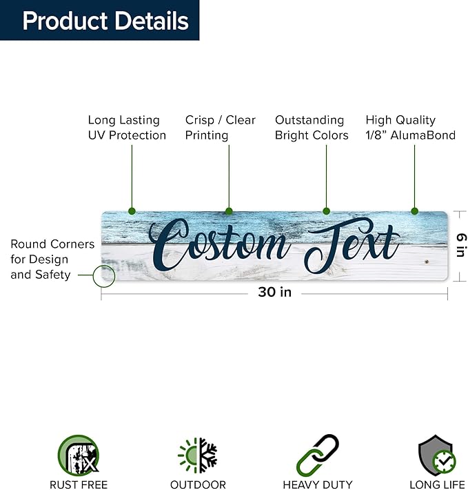 Custom Sign, Custom Street Sign, 11 Font Colors, 13 Font Styles, 4 Hole Options - Image 6