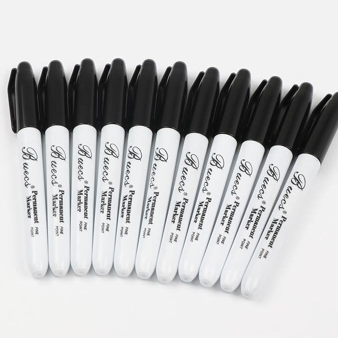 Buecs Permanent Markers, Fine Point, Waterproof & Smear Proof Markers, Quick - Image 2