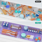 WOWBOX 12 Pack Clear Drawer Organizer Set, Acrylic Drawer Storage Trays - Image 4