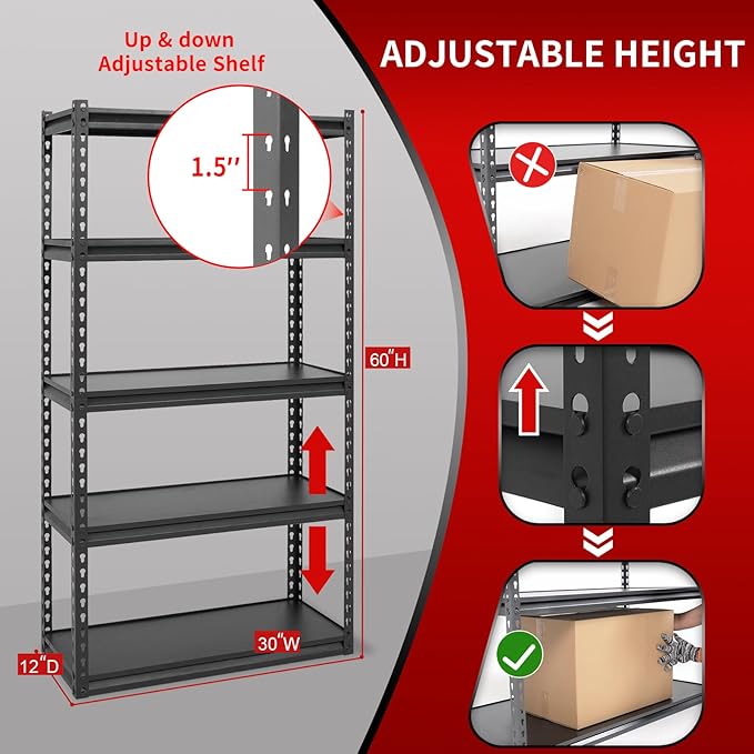 Shuntong The Atlas 30" W Laminated Heavy Duty Metal Shelving Unit 2000 Lbs - Image 3
