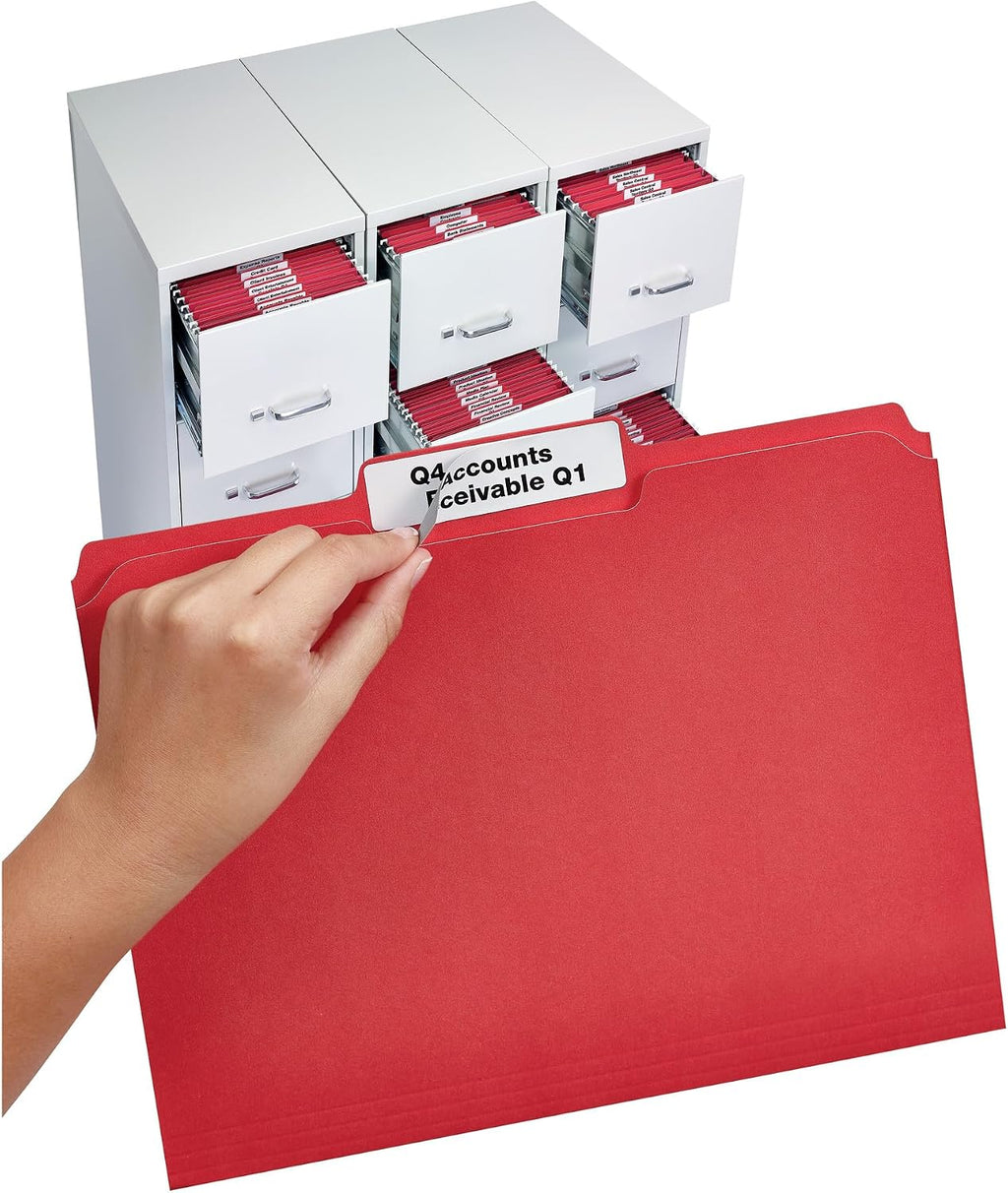 Avery TrueBlock Extra Large File Folder Labels, 15/16" x 3-7/16", 450 Printable Labels, White (5027)