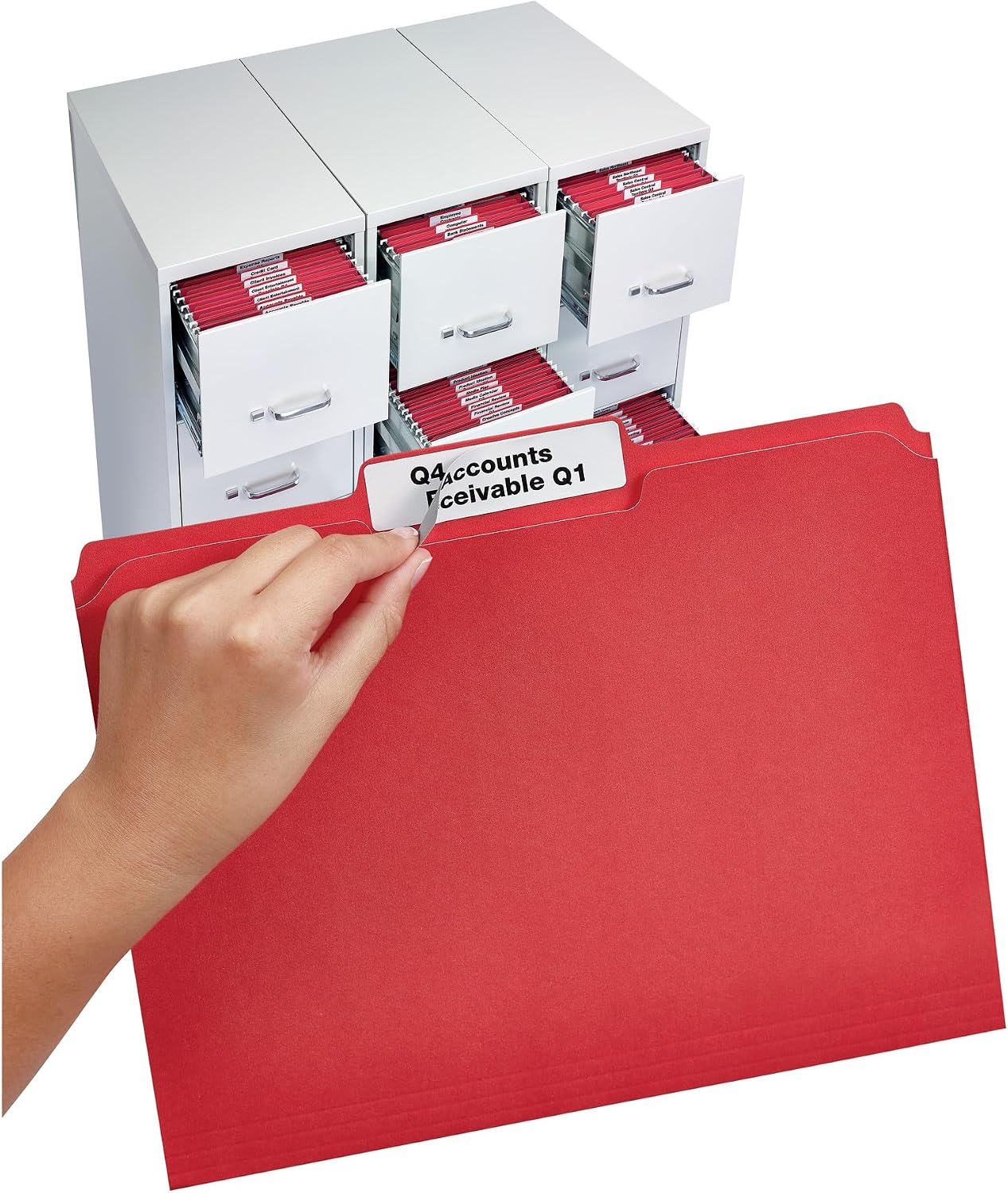 Avery TrueBlock Extra Large File Folder Labels, 15/16" x 3-7/16", 450 Printable Labels, White (5027)