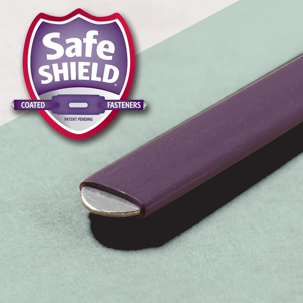 Smead End Tab Pressboard Fastener File Folder with SafeSHIELD, 2 Fasteners, 2" Expansion, Letter Size, Gray, Green, 25 Count, 34715