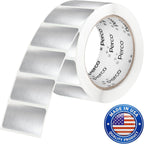 Perco Metallic Silver 1x2 Inch Sticker Labels with Perforation for Easy Tear-Off — 500 Stickers Per Roll — Strong Adhesion, Asset Tags, Tech Labels & Modern Identification — Made in USA