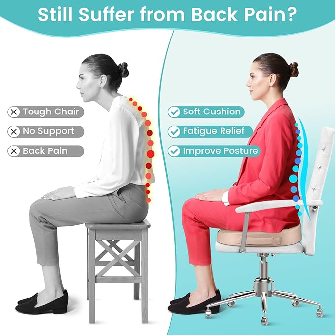 Office Chair Seat Cushion, Cooling Gel Enhanced Memory Foam Cushion - Image 5