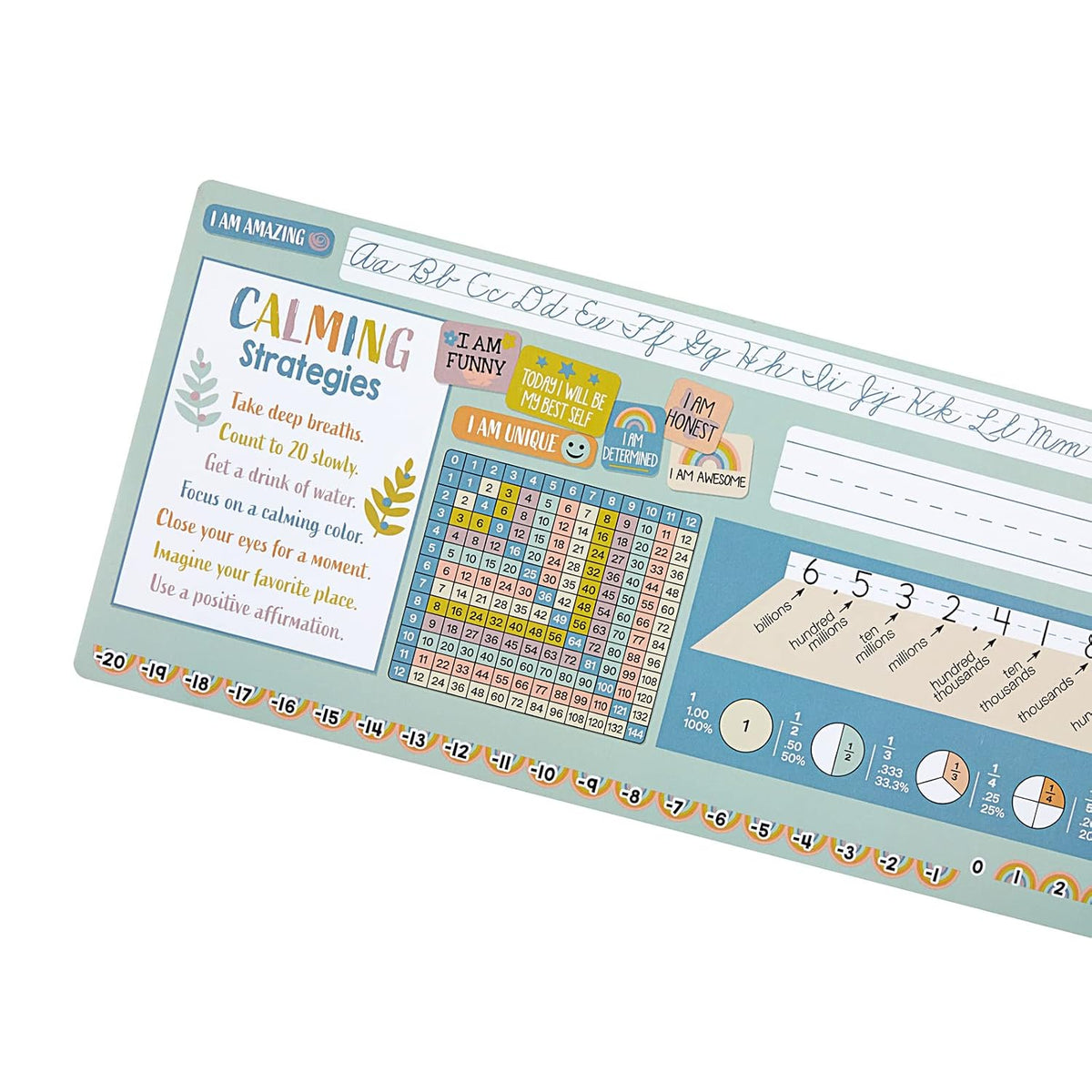 Really Good Stuff Boho Self-Adhesive Vinyl Desktop Helpers, Set of 24