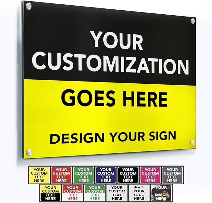 Custom Metal Business Signs, Personalized Aluminum Outdoor Signs, Waterproof by SpeedyOrders