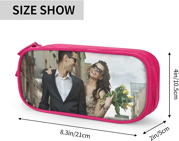 Nigmuye Custom Pencil Case Personalized Add Photo Text Pen Bag Large Capacity - Image 4