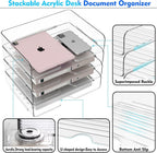 paper organizer letter tray, 4-pack acrylic file organizer, package contents