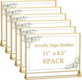 PPH-Sisy Clear Acrylic Sign Holder 11x 8.5 Horizontal Double Sided Gold Frame by PPH-SisyPurchaseNow