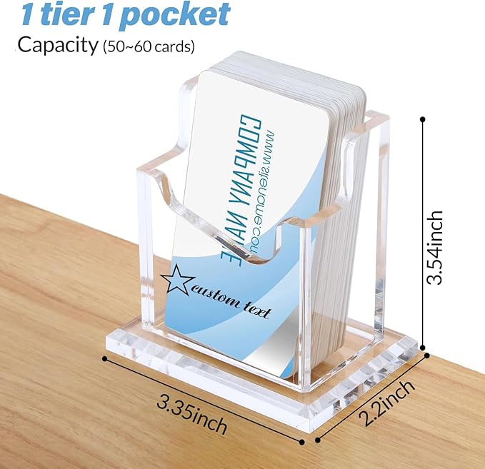 HJX Custom Business Card Holder Desk-Personalized Engraved Wooden Business Card - Image 2