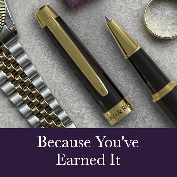 Bond & Regent Gloss Black & 24 Karat Gold | Certified Luxury Grade Rollerball - Image 5