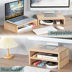 TEAMIX Wood Monitor Stand Riser - Image 2