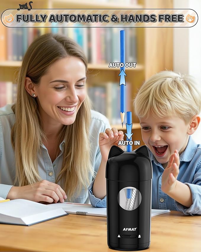 AFMAT Electric Pencil Sharpener, Fully Automatic Pencil Sharpener - Image 2
