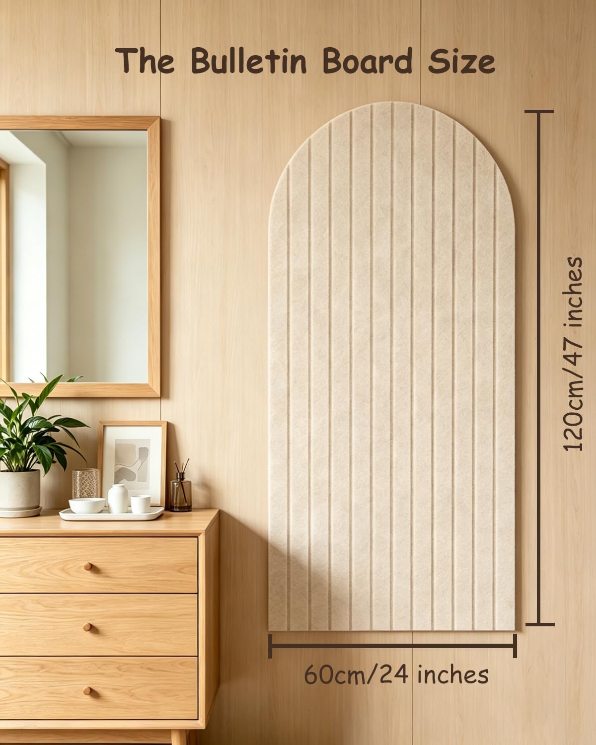 Foldable Bulletin Board 47x24 inches, 0.35" Thick Felt Wall Tiles, Large...
