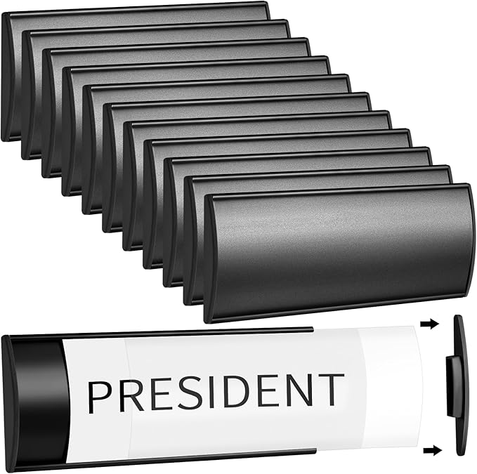 Therwen 12 Pcs Aluminum Office Name Plate Holder by Therwen