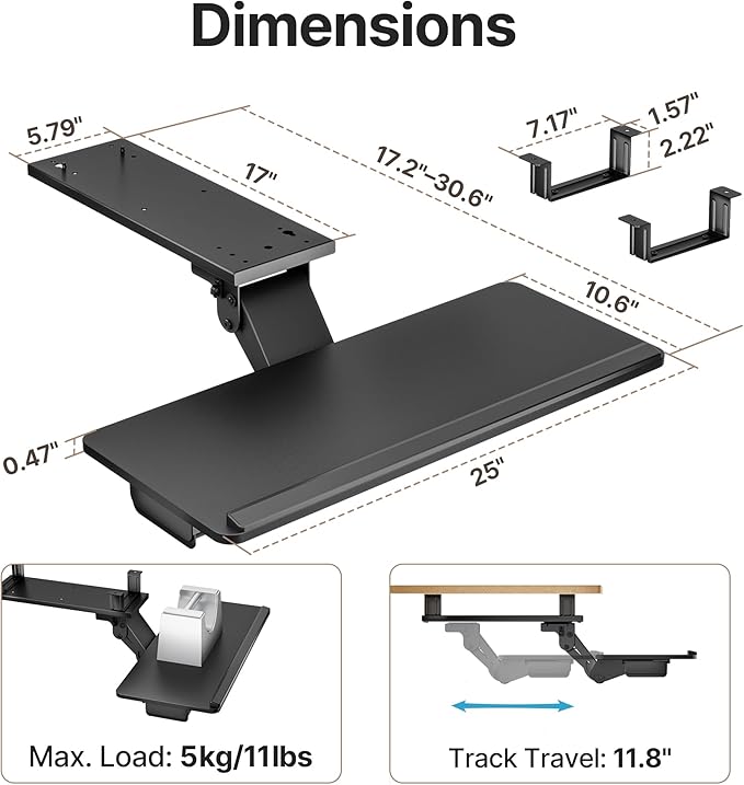PEGZONE Keyboard Tray Under Desk - Image 6