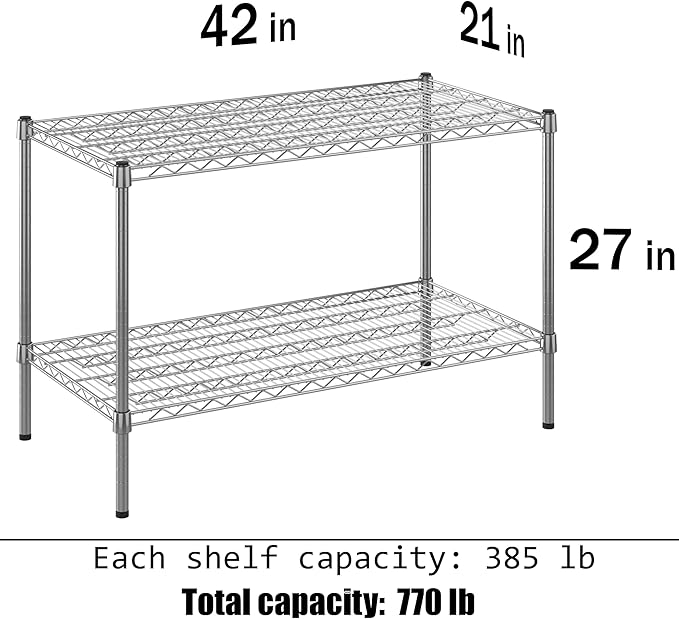 Regal Altair 21" Deep x 42" Wide x 27" Height Wire Shelving Kit | 2-Tier | NSF - Image 3