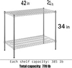 Regal Altair 21" Deep x 42" Wide x 34" Height Wire Shelving Kit | 2-Tier | NSF - Image 3