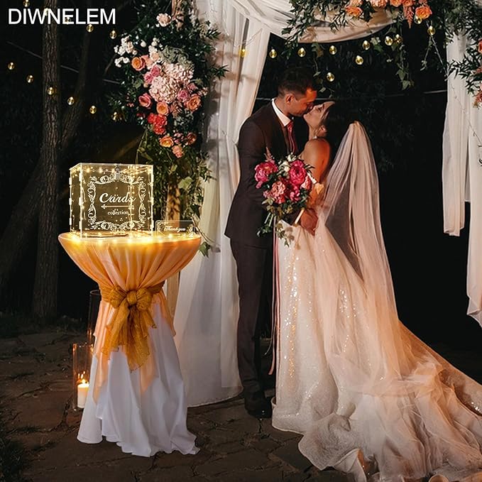 DIWNELEM Acrylic Wedding Card Box - Image 7