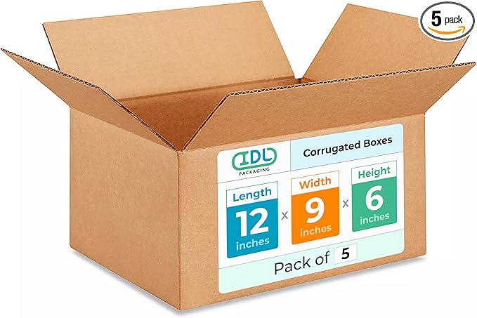 Medium Moving & Shipping Boxes 12 x 9 x 6 inches by IDLPackaging