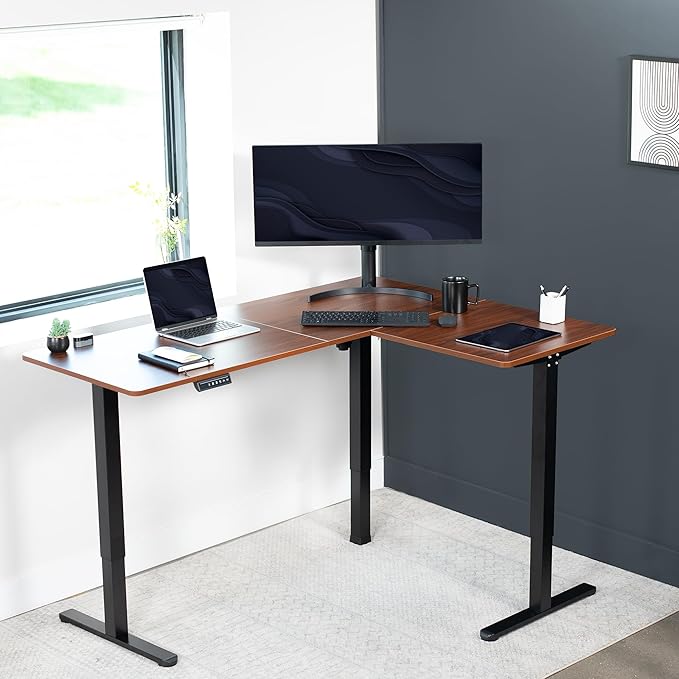 VIVO Electric Corner 63 x 47 inch L-Shaped Standing Desk, Memory Height - Image 8