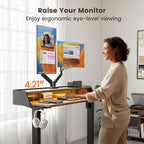 ErGear Standing Desk with LED Strip, 48″ x 24″ Electric Height Adjustable RGB - Image 7