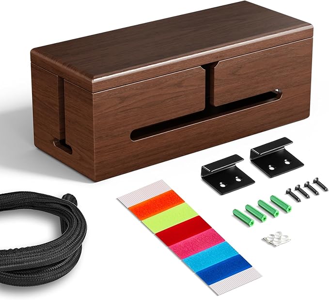 HomeBliss Large Cable Management Box-Stylish Wire Organizer, Wire Concealer and by Homebliss