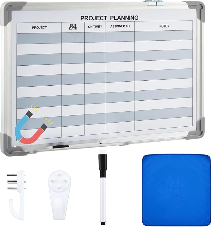 Lincia Project Planning Dry Erase Whiteboard Magnetic Dry Erase Board by Lincia