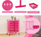 LDAILY 10 Drawer Rolling Cart, Storage Cart Organizer on Wheels, Drawer Cart - Image 8