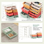 LDAILY 12 Drawer Rolling Storage Cart, Rolling Cart - Image 4