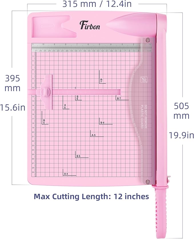 Firbon 12" Guillotine Paper Cutter, Heavy Duty 30-Sheet Capacity Trimmer - Image 6
