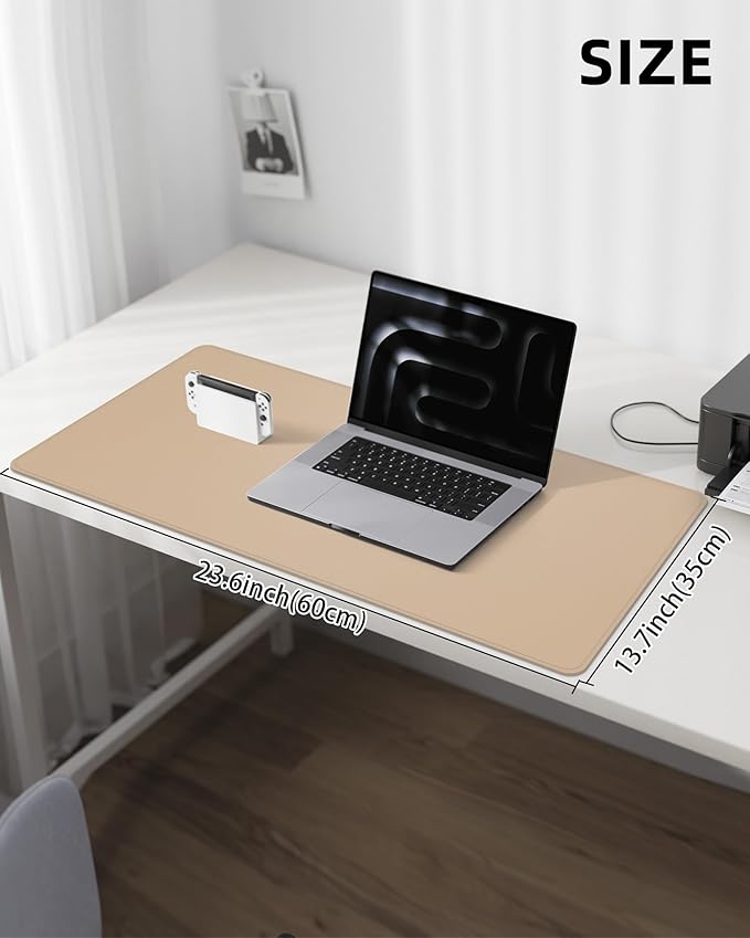 Leather Desk Pad Protector, Mouse Pad, Office Mat, Non-Slip PU Leather Blotter - Image 5