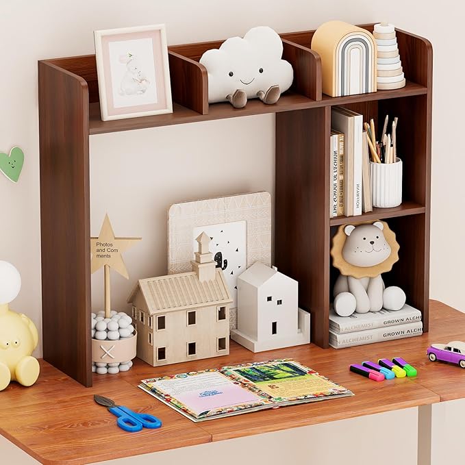 Tangkula Desktop Bookshelf, Countertop Storage Hutch - Image 5