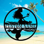 Custom Mermaid Metal Sign, Personalized Mermaid Name metal Signs, Mermaid Wall by Unknown