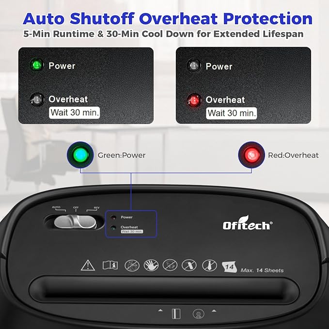 Ofitech Paper Shredder Cross-Cut Shredder - Image 6