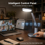 desk lamp for home office, eye-caring diffused table showing dimensions