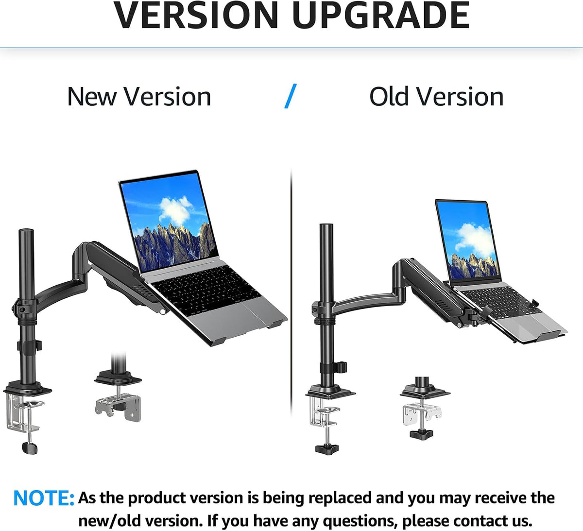 MOUNTUP Laptop Desk Mount, Adjustable Laptop Stand for max 17" Notebook ...