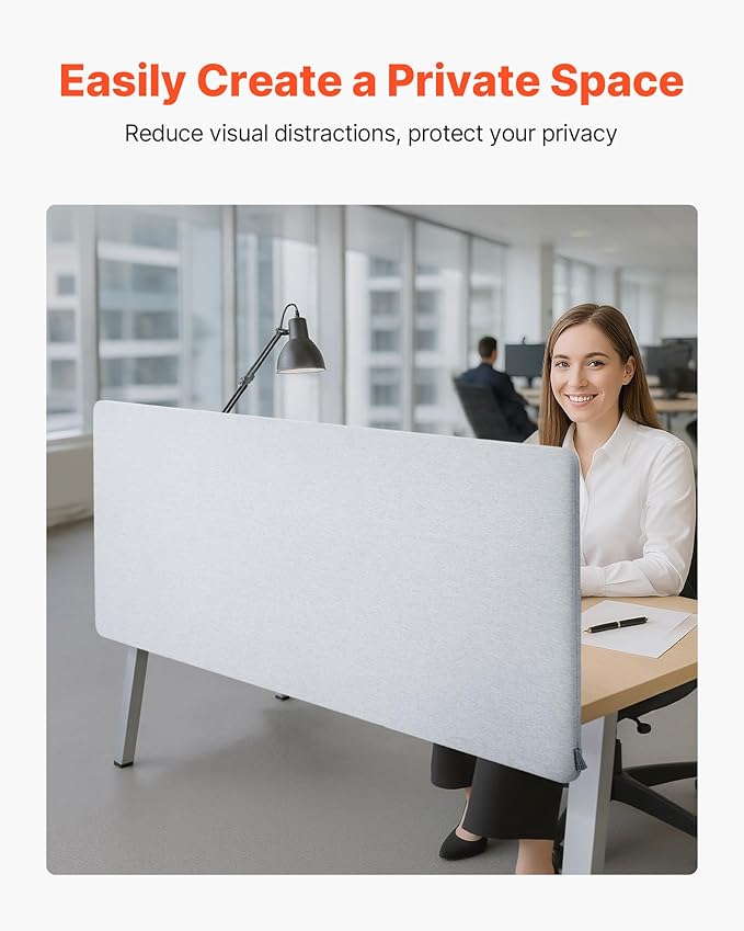 VEVOR Desk Divider Privacy Panel, PET Cubicle Partition Panel, Workstation - Image 2
