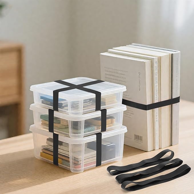 LotFancy Large Rubber Bands, Heavy Duty Black Long Rubber Bands - Image 7