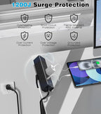 40W Fast Charging Station, Desk Clamp Power Strip, 4 USB-C Ports & 8 AC Outlets - Image 3