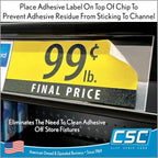 Clip Strip Corp. Price/Data Channel Label Holder Chips, 3.5" L x 1.25" H - Image 2
