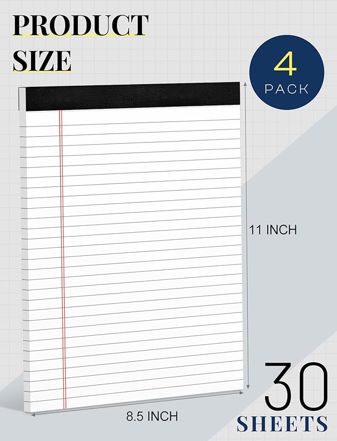 Note Pads 8.5 x 11 Wide Ruled Lined Writing Note Pad - Image 2