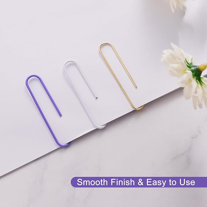 NEEWAY 200pcs Large Purple Paper Clips, 2 Inch Jumbo Paper Clip, Ceative - Image 4