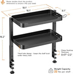ARES WING 2-Tier Clamp On Desk Shelf, 16 inch Adjustable Above or Under Desk - Image 2