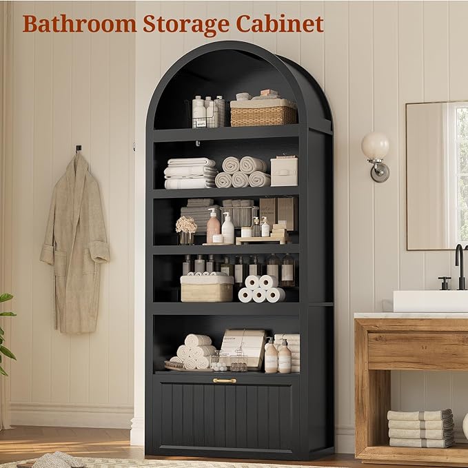 81" Tall Arched Cabinets, Bookcase - Image 8