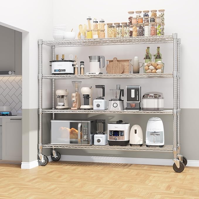 Homdox 4 Tier Heavy Duty Metal Wire Shelving - Image 2