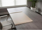 White Latte Bonded Leather 30" x 18" Side-Rail Desk Pad - Image 5